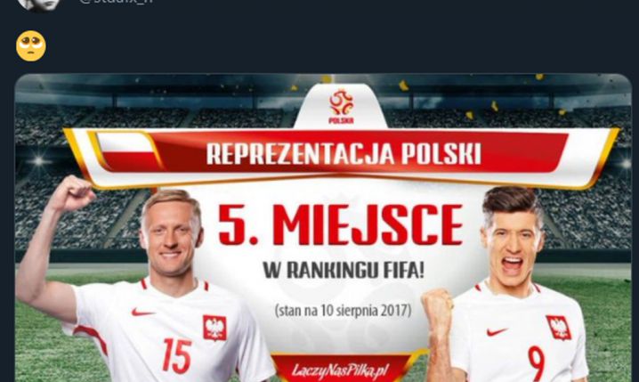 MIEJSCE POLSKI w rankingu FIFA 3 lata temu... :D